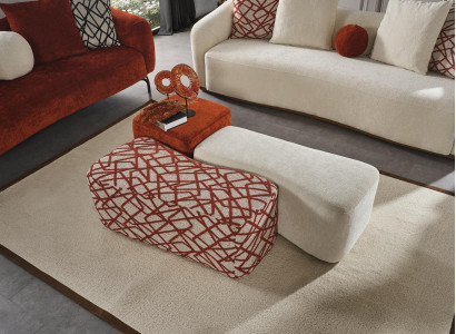 Stool 3x Stool Pouf Puff Seat Pouf Textile Fabric Footstool Living room